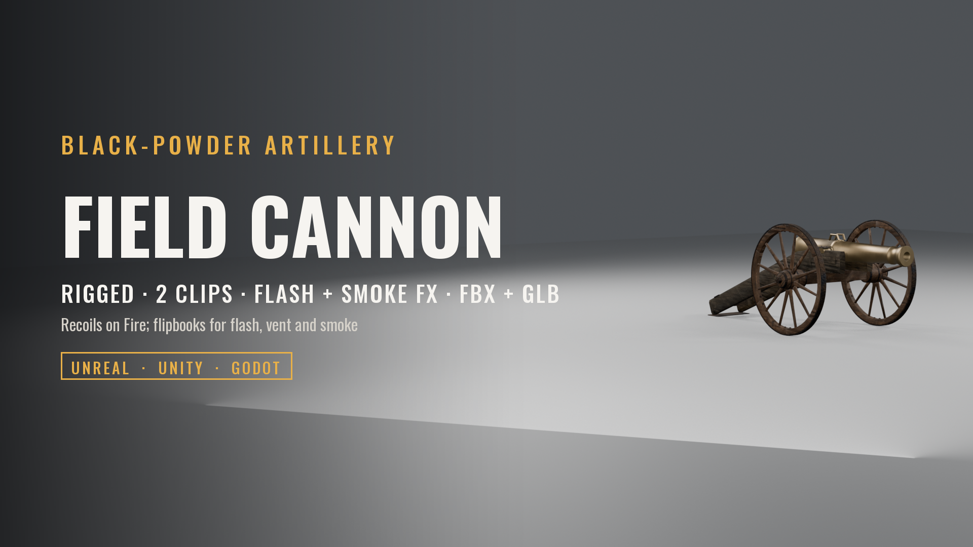 Bronze Field Cannon with Firing Effects