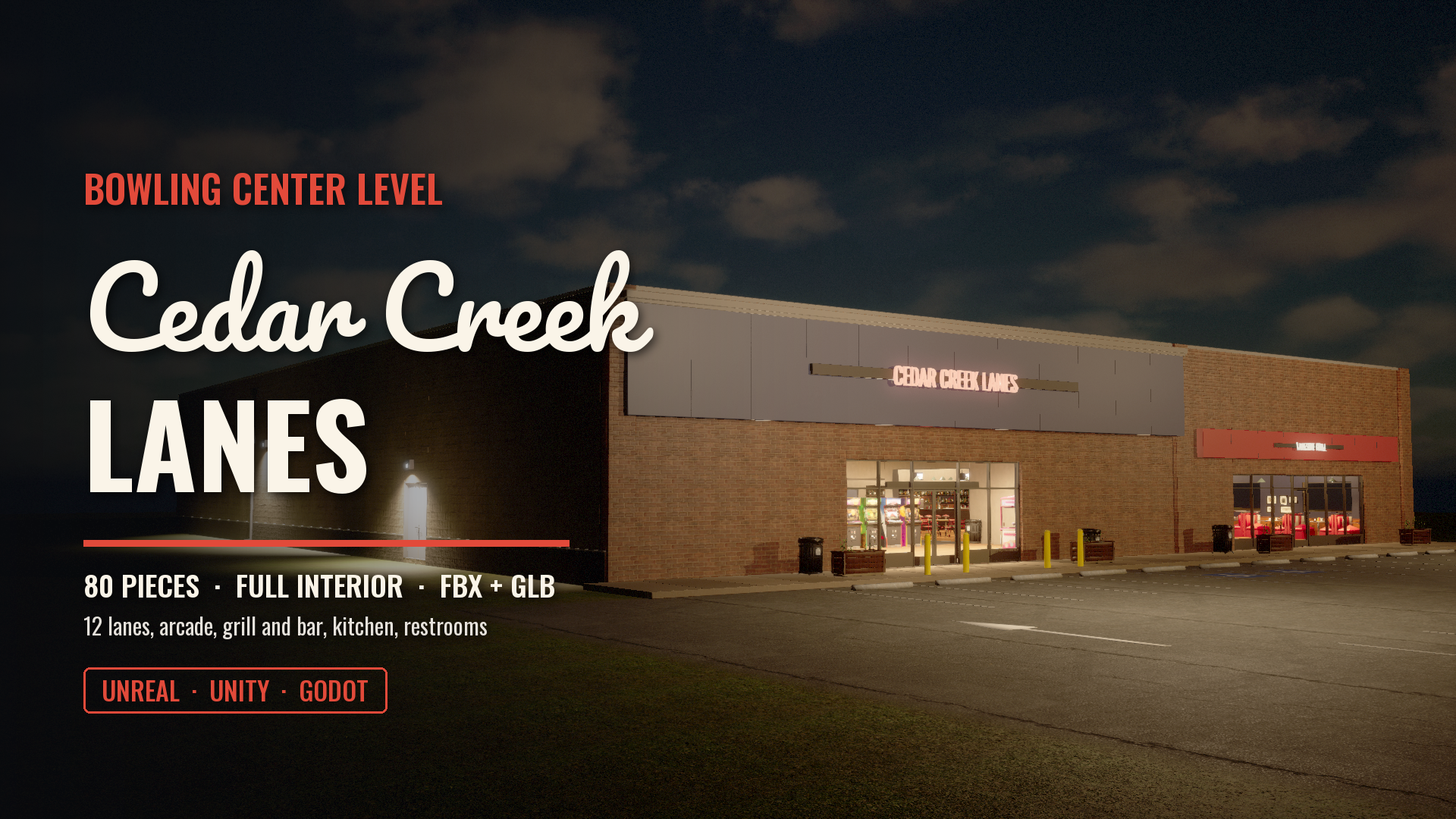 Cedar Creek Lanes: Bowling Center Level (12 Lanes, Arcade, Grill, Kitchen)