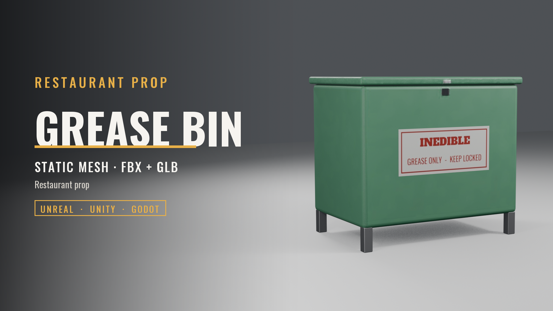 Restaurant Grease Bin (Used Cooking Oil Container)