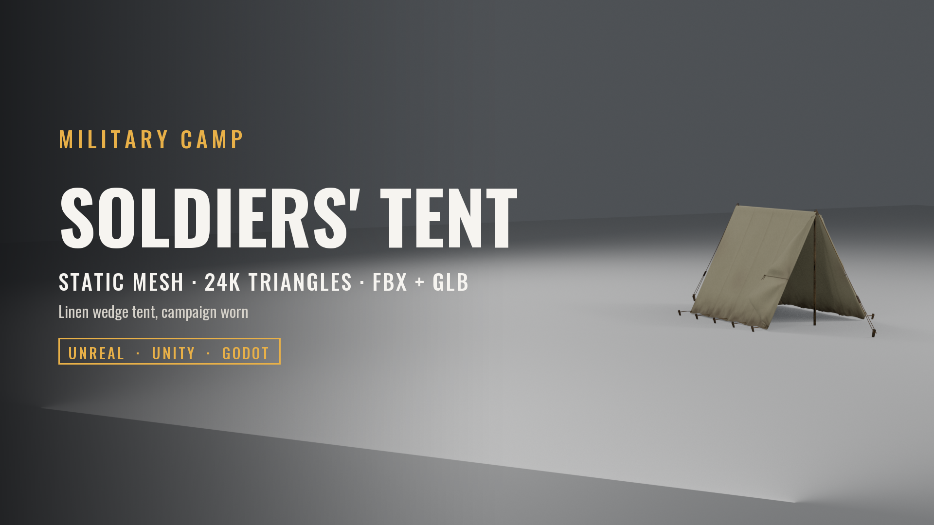 Soldiers' Canvas Wedge Tent