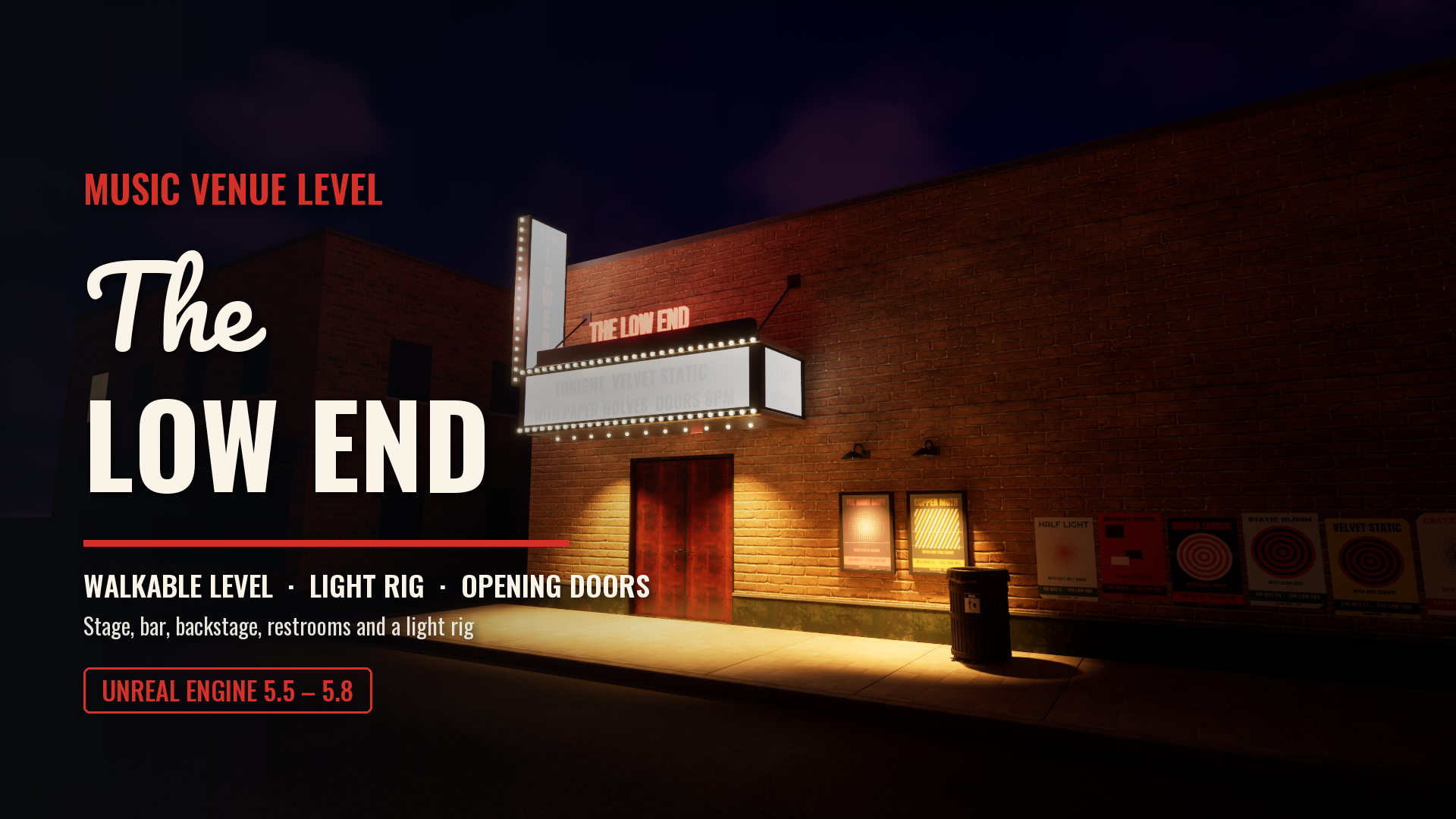 The Low End: Music Venue Level (Stage, Bar, Backstage, Light Rig)