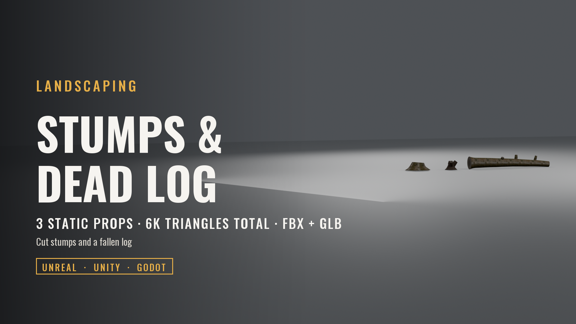 Tree Stumps & Dead Log Set